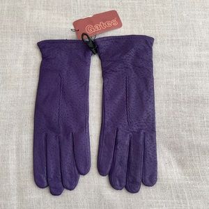 •Gates Imipec Leather Amethyst Ladies Gloves Size L,71/2 Vintage NWT